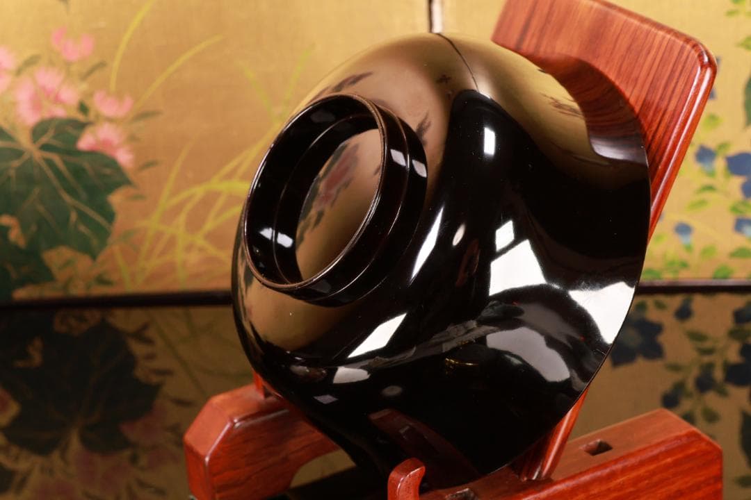 はる、BJ031A 時代輪島塗　秋乃草図金蒔絵　あつもの椀　吸物椀　二客