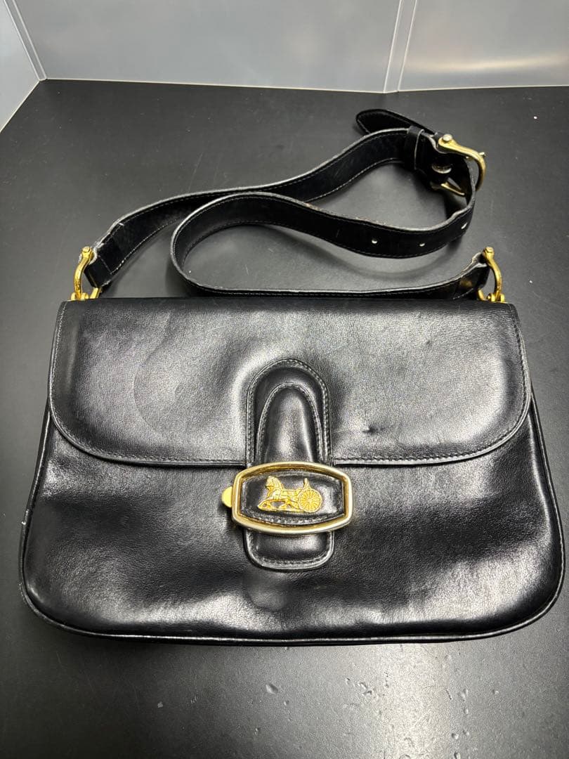 セリーヌ ワンショルダーバッグ レザー CELINE 馬車金具 フラップ