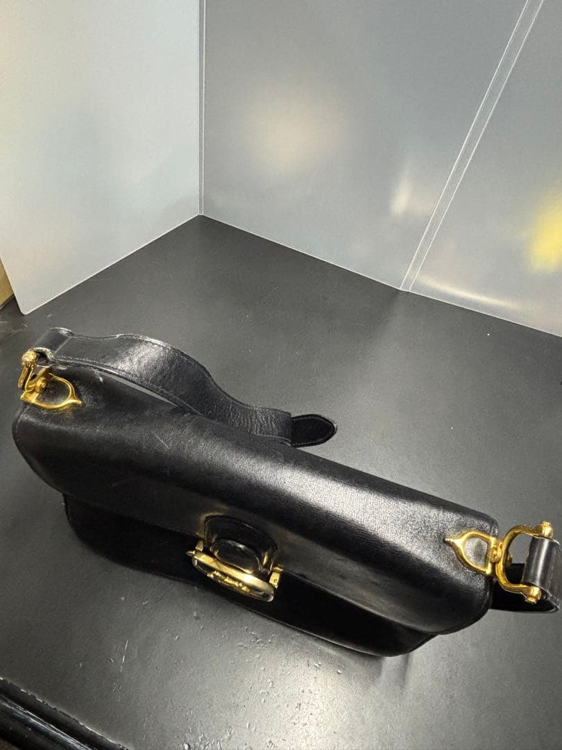 セリーヌ ワンショルダーバッグ レザー CELINE 馬車金具 フラップ