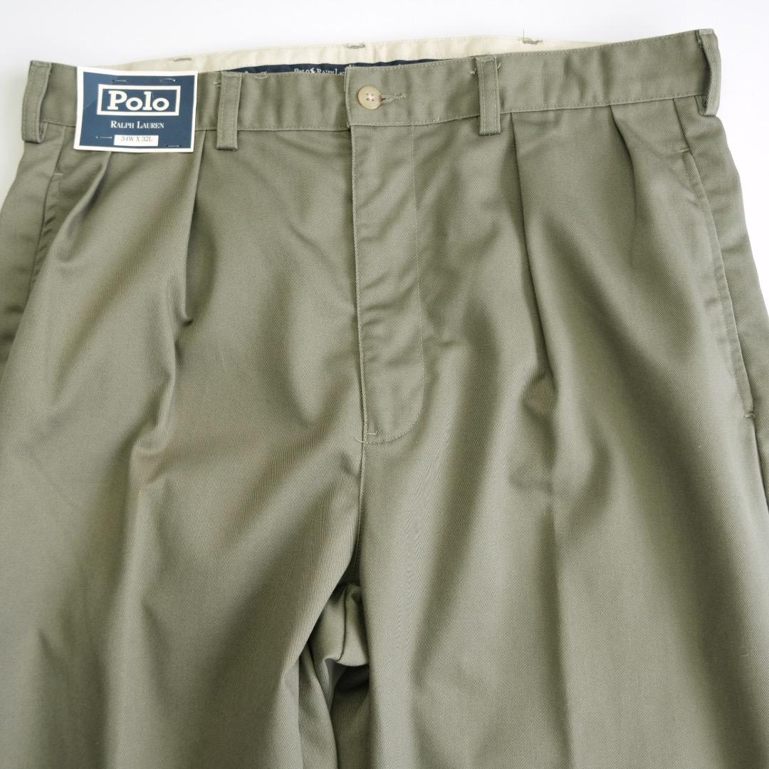 ラルフローレン　90s ツータックチノパンツ　34×32 デッドストック