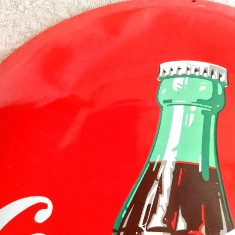 ヴィンテージ　コカコーラ　ボタンサイン　アメリカン　看板　36cm