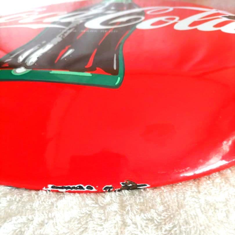 ヴィンテージ　コカコーラ　ボタンサイン　アメリカン　看板　36cm