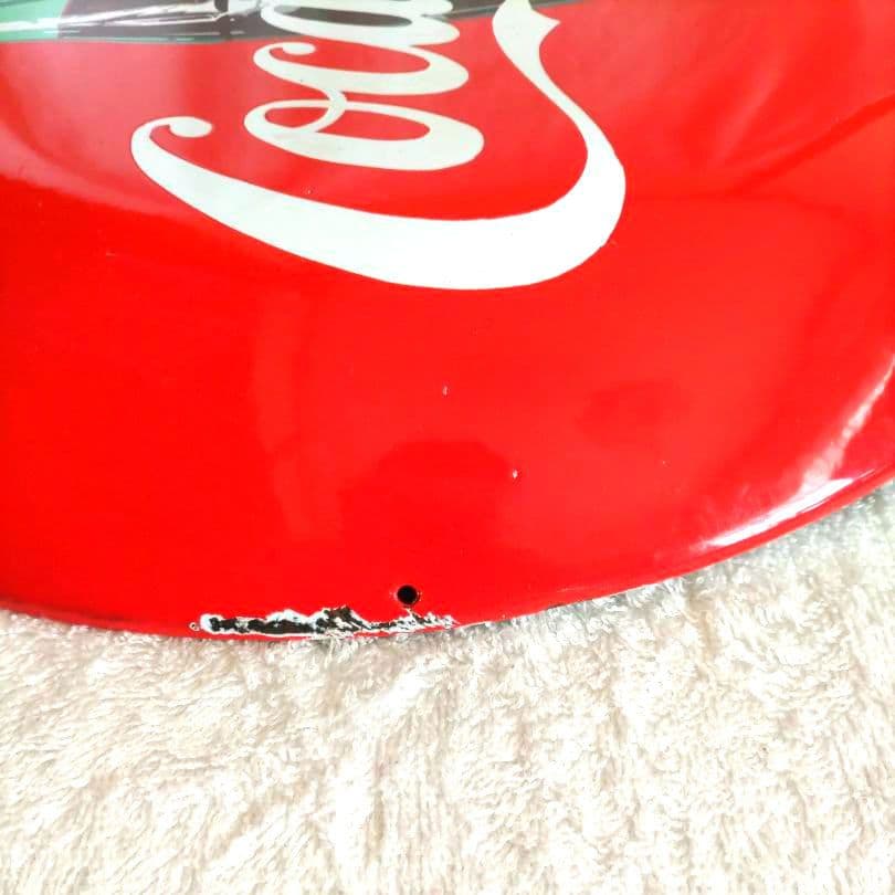 ヴィンテージ　コカコーラ　ボタンサイン　アメリカン　看板　36cm