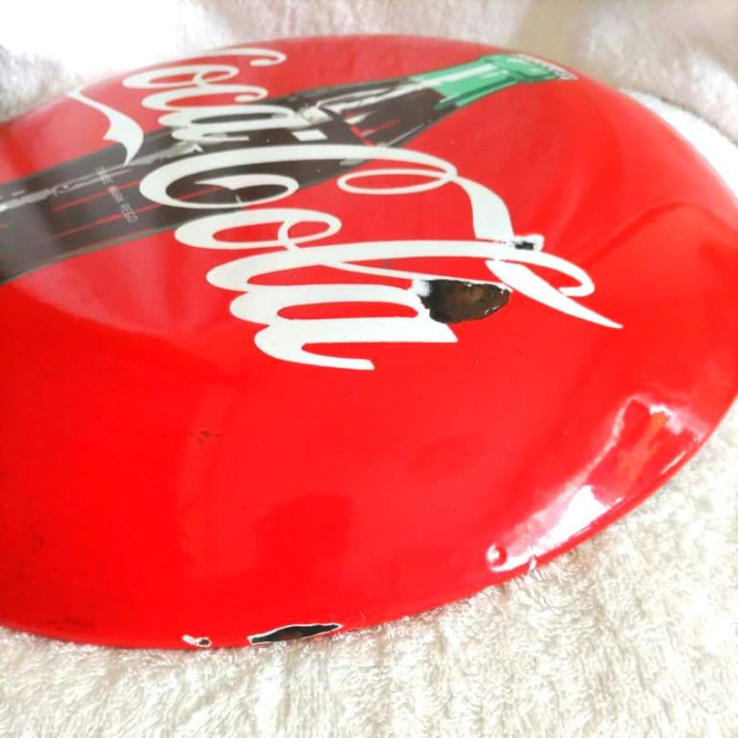 ヴィンテージ　コカコーラ　ボタンサイン　アメリカン　看板　36cm