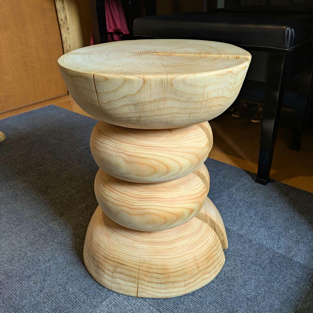 はりーさん　　　檜　大型　丸太　椅子　スツール　テーブル　高さ約46㎝
