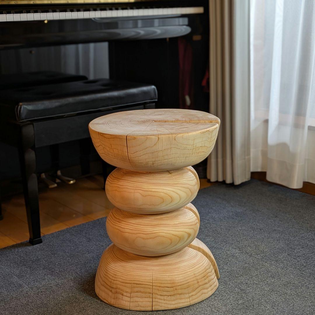 はりーさん　　　檜　大型　丸太　椅子　スツール　テーブル　高さ約46㎝