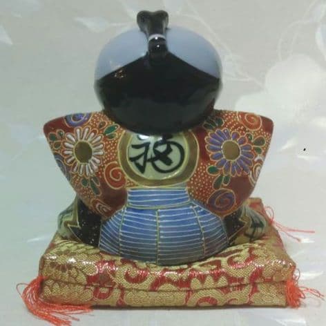 福助人形　九谷焼　在銘　金彩　陶器製　ミ10