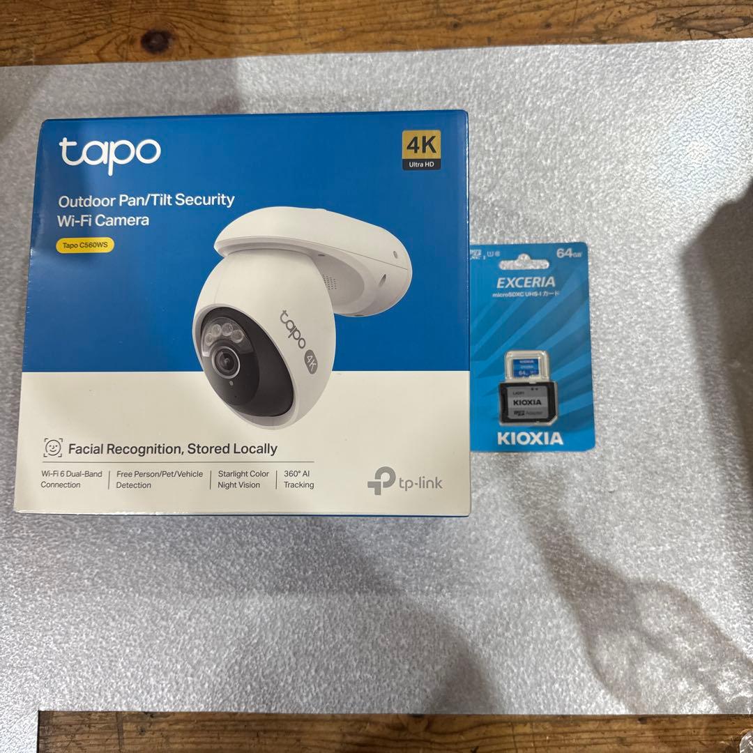 Tapo C560WS 屋外対応4K防犯カメラ64GB SDカード付き!