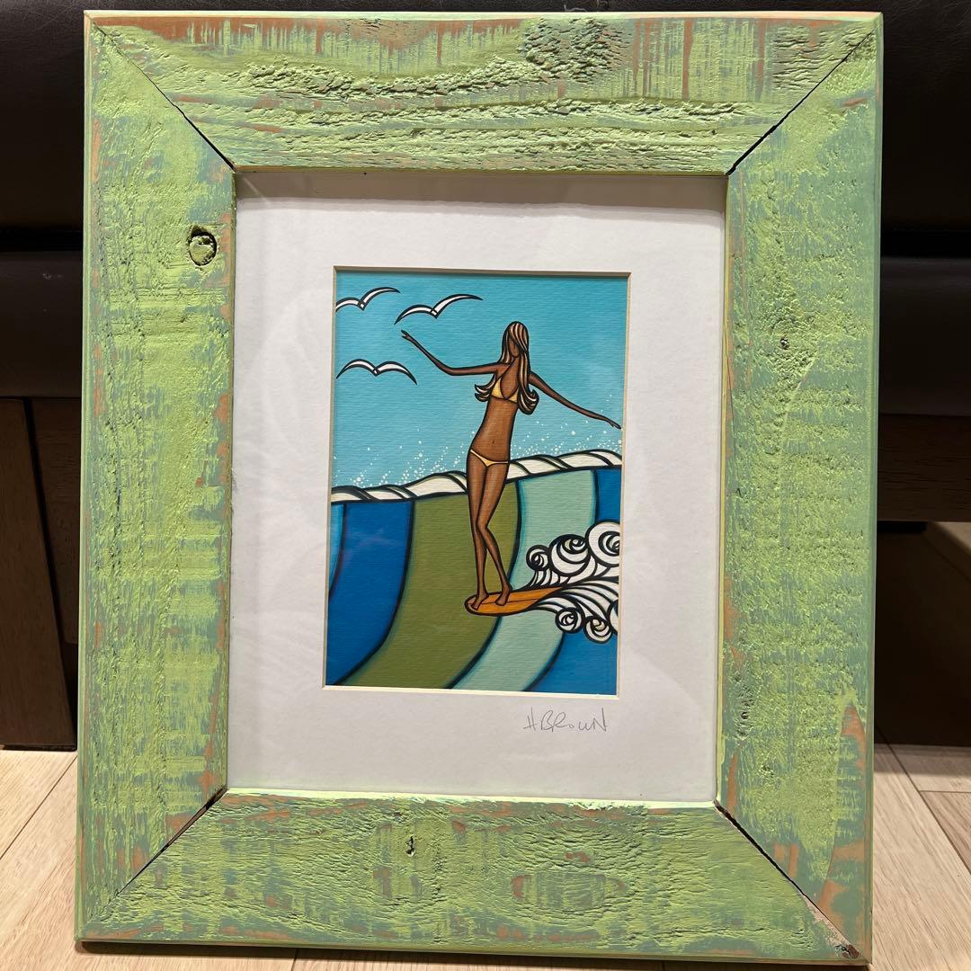 ヘザーブラウン Heather Brown ビーチアート フレーム・額縁付き