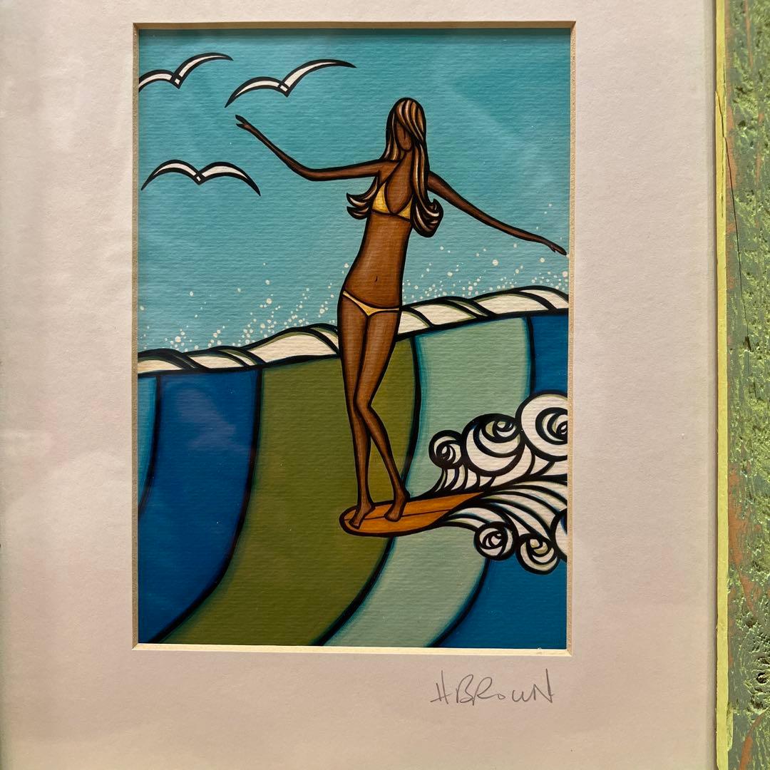 ヘザーブラウン Heather Brown ビーチアート フレーム・額縁付き