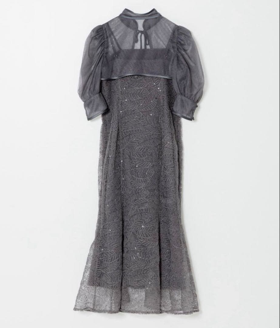 LEJA パーティードレス 結婚式 パーティドレス グレー ボレロ