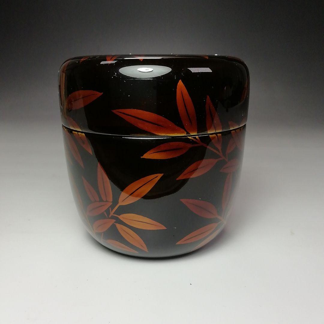 Ｓ６５０　棗　『白檀塗　笹蒔絵』『大棗』『蒔絵師　中村香鳳』　共箱　茶道具