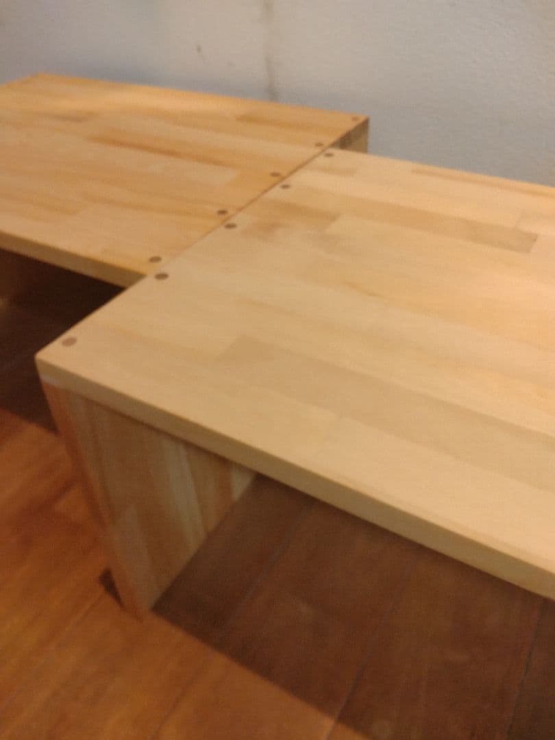 木製　ハンドメイド　オーダー　コの字　キヌカ　サイドテーブル　踏み台　水槽台