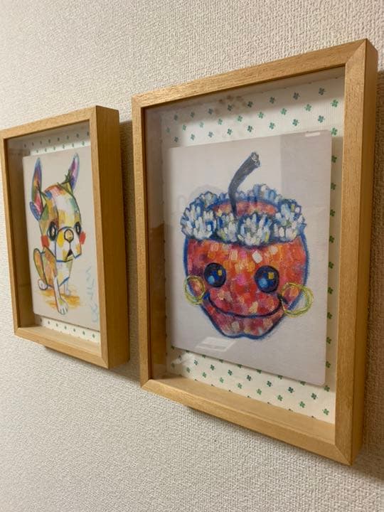 【希少品 】作者 直筆 肉筆 額入り 絵画 豪華２点セット