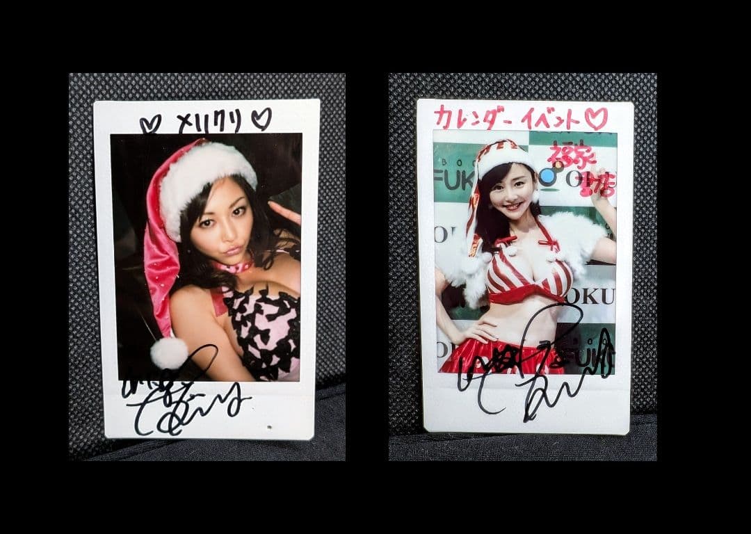 杉原杏璃　ビキニサンタチェキ ２枚セット　直筆サイン入り　非売品　激レア　超希少