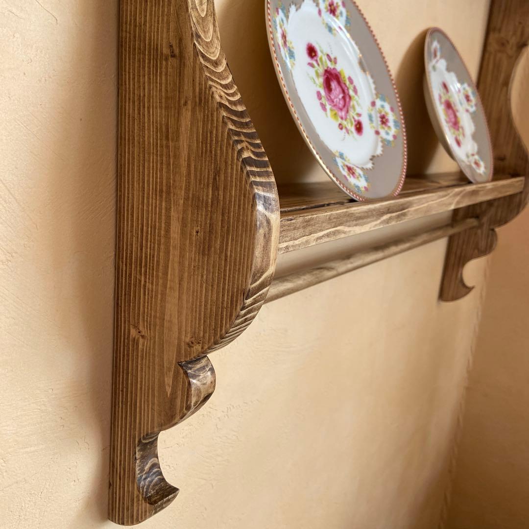 木製 2段シェルフ 曲線デザイン 2台