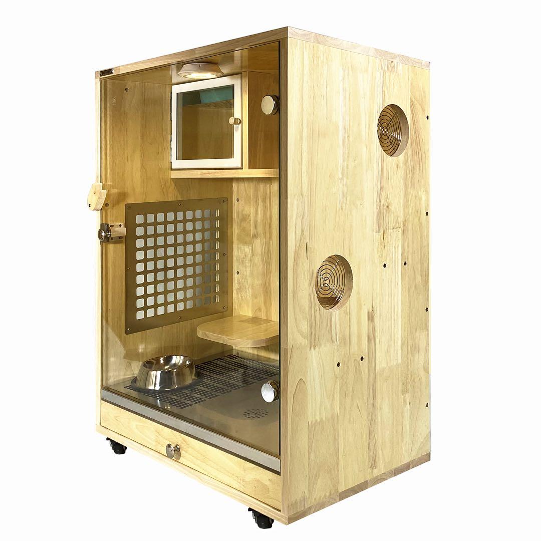 チンチラゲージ　小動物飼育ケージ 高級木製（オーク材） 80㎝[組み立て完成品]