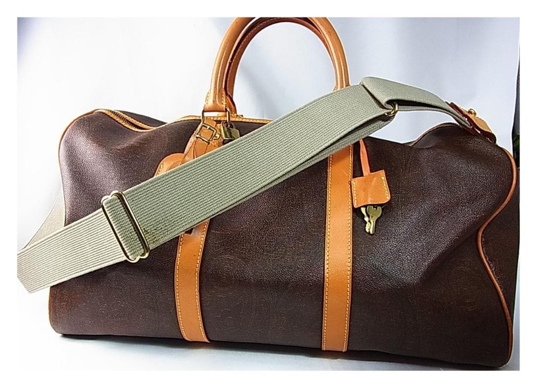正規品美品ETRO エトロ ボストンバッグ50cm ショルダーストラップキー付