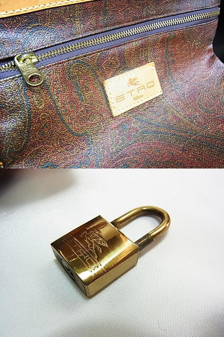 正規品美品ETRO エトロ ボストンバッグ50cm ショルダーストラップキー付