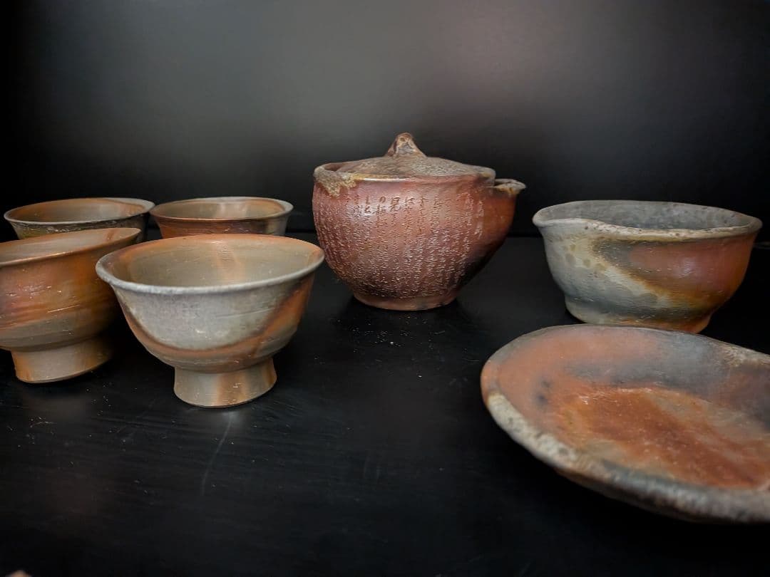 備前焼　煎茶セット　松園