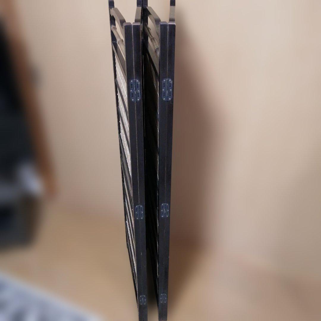 和モダン竹細工衝立 4連パーテーション屏風