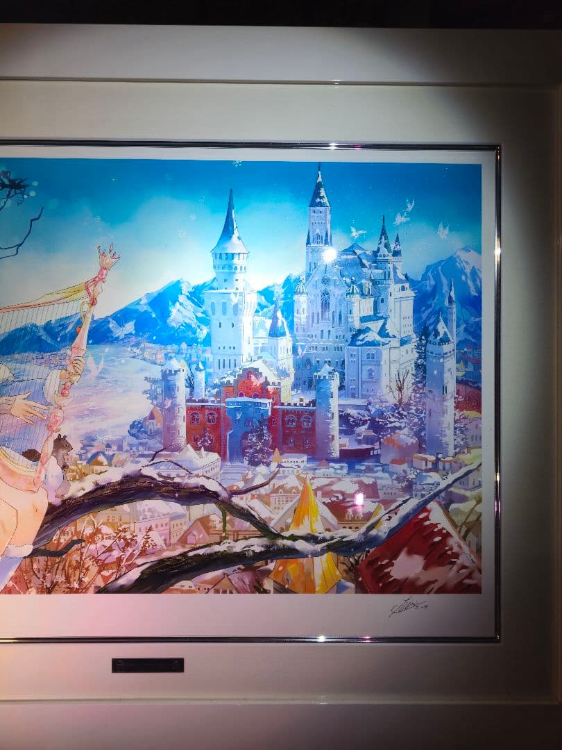 アールビバン 版画 ふーみ 天使の奏でる冬の街 元箱保証書あり