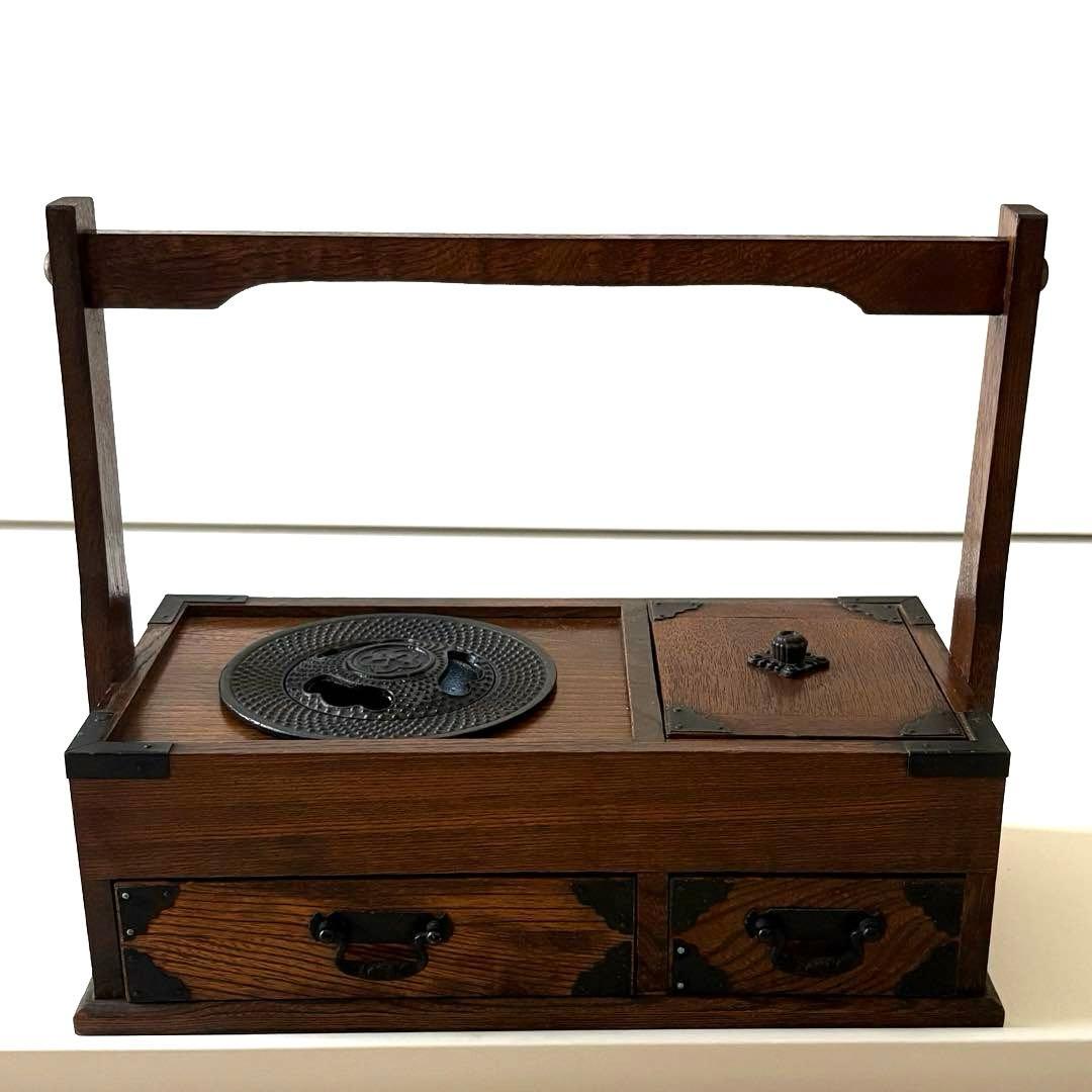 手提げ煙草盆木製収納ボックス