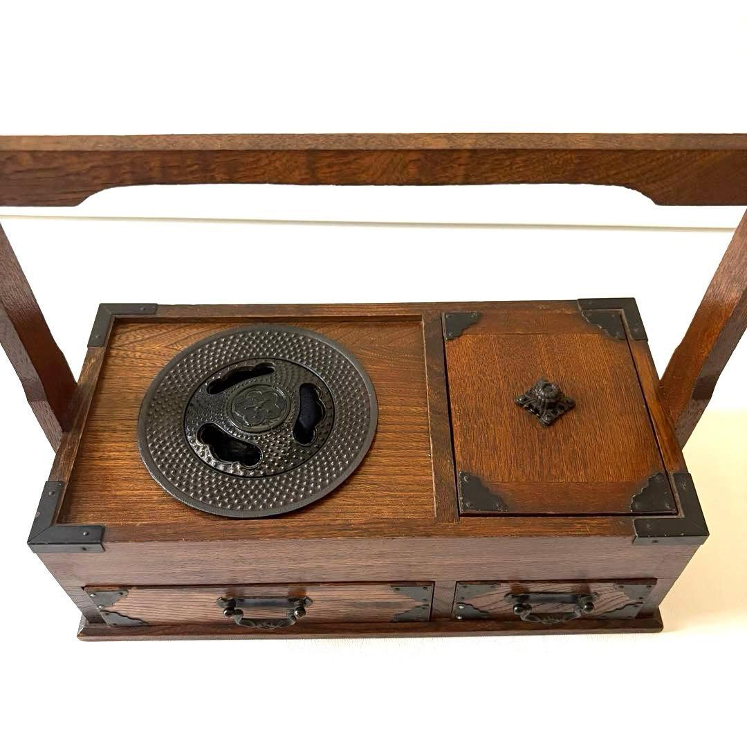 手提げ煙草盆木製収納ボックス