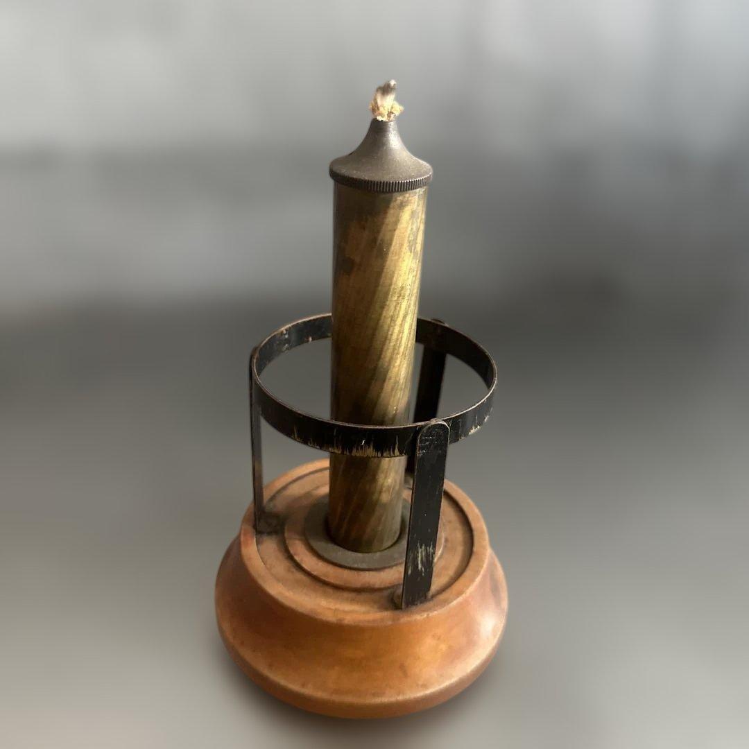 アンティーク雑貨 木製と金属のオイルキャンドル