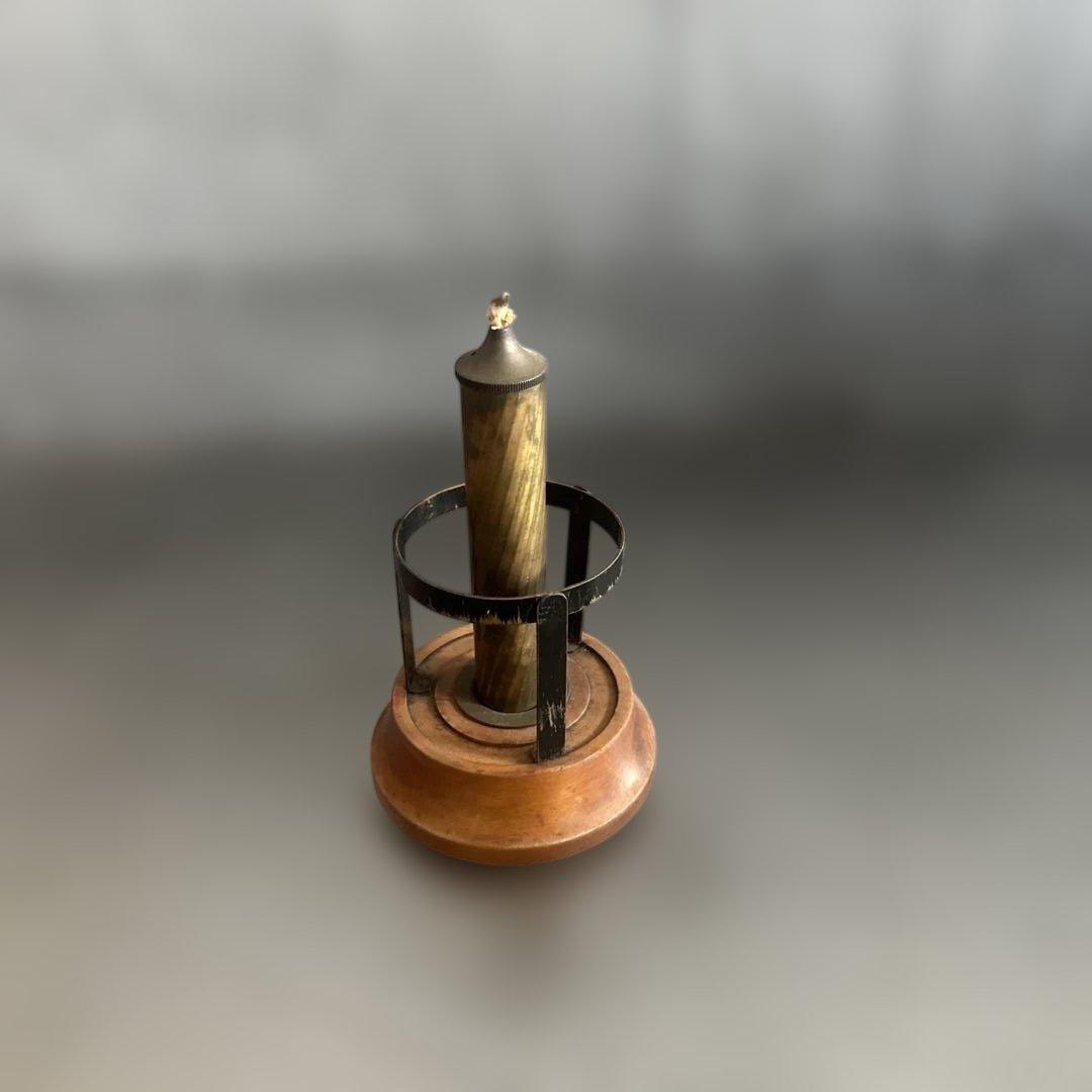 アンティーク雑貨 木製と金属のオイルキャンドル