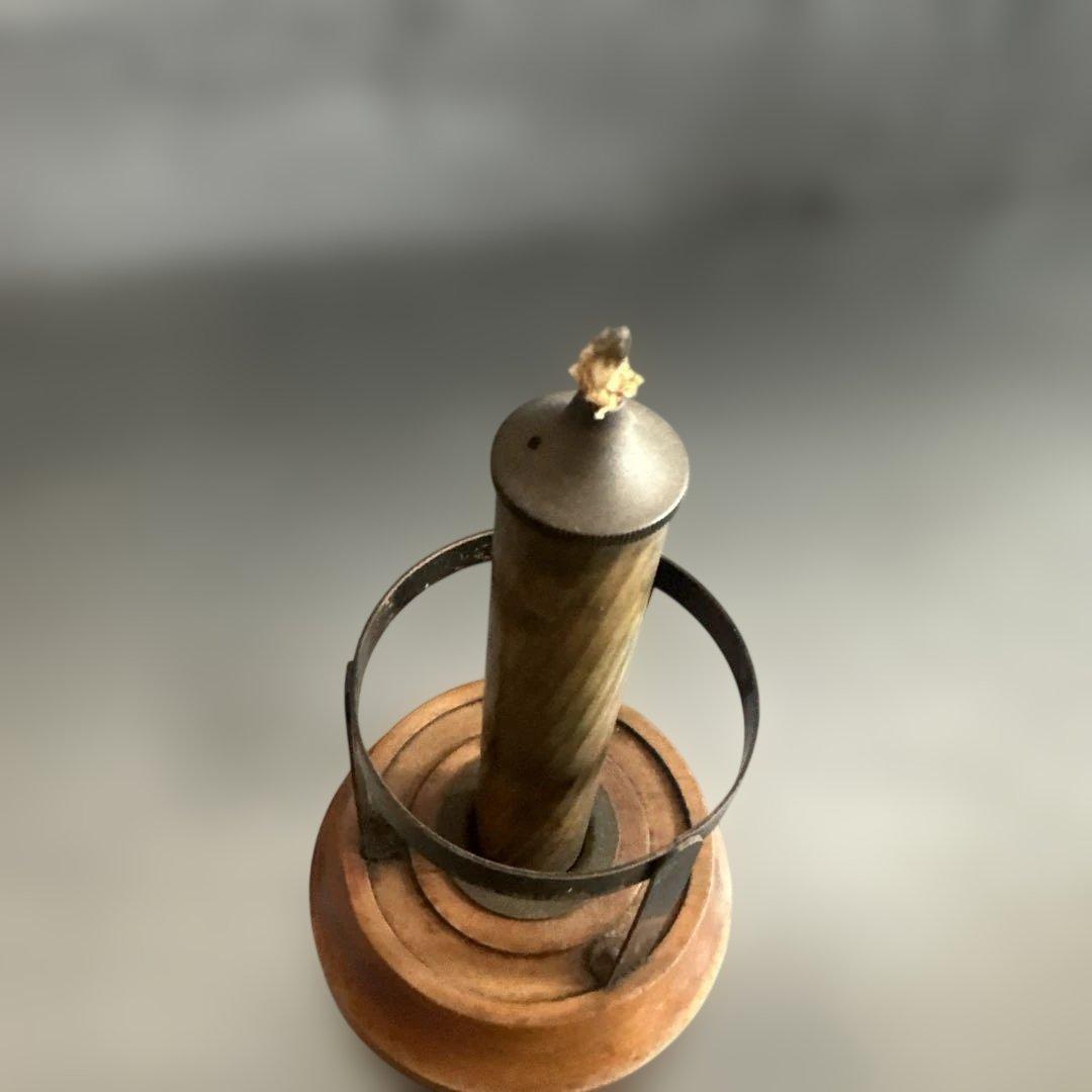 アンティーク雑貨 木製と金属のオイルキャンドル