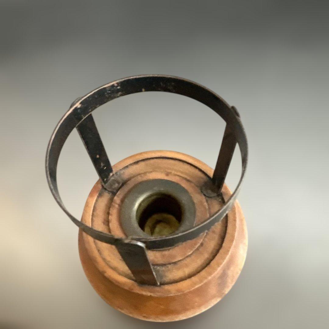 アンティーク雑貨 木製と金属のオイルキャンドル