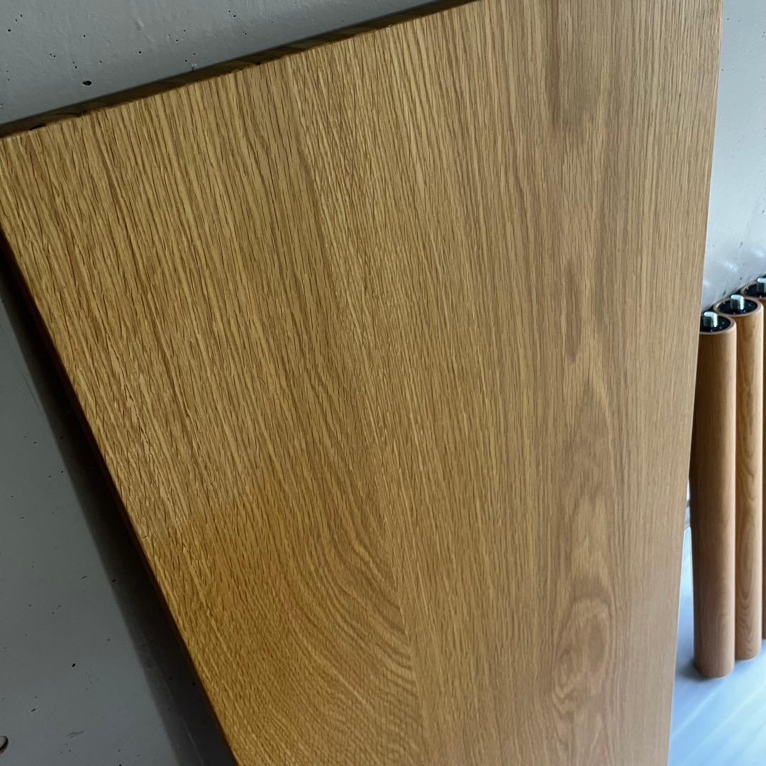 美品・廃盤希少★無印 板と脚でできた木製テーブル・オーク材・幅１２０ｃｍ
