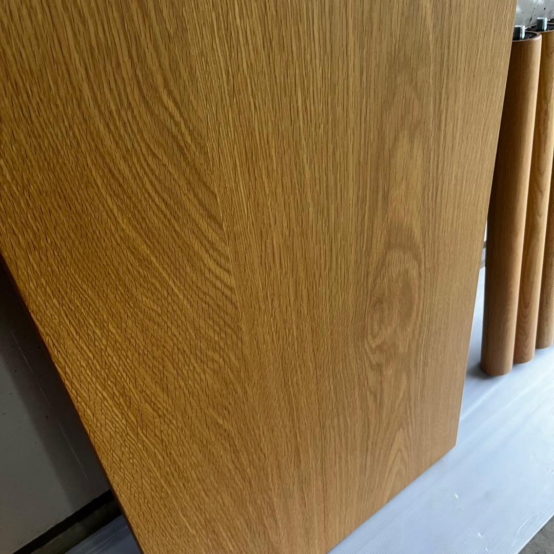 美品・廃盤希少★無印 板と脚でできた木製テーブル・オーク材・幅１２０ｃｍ