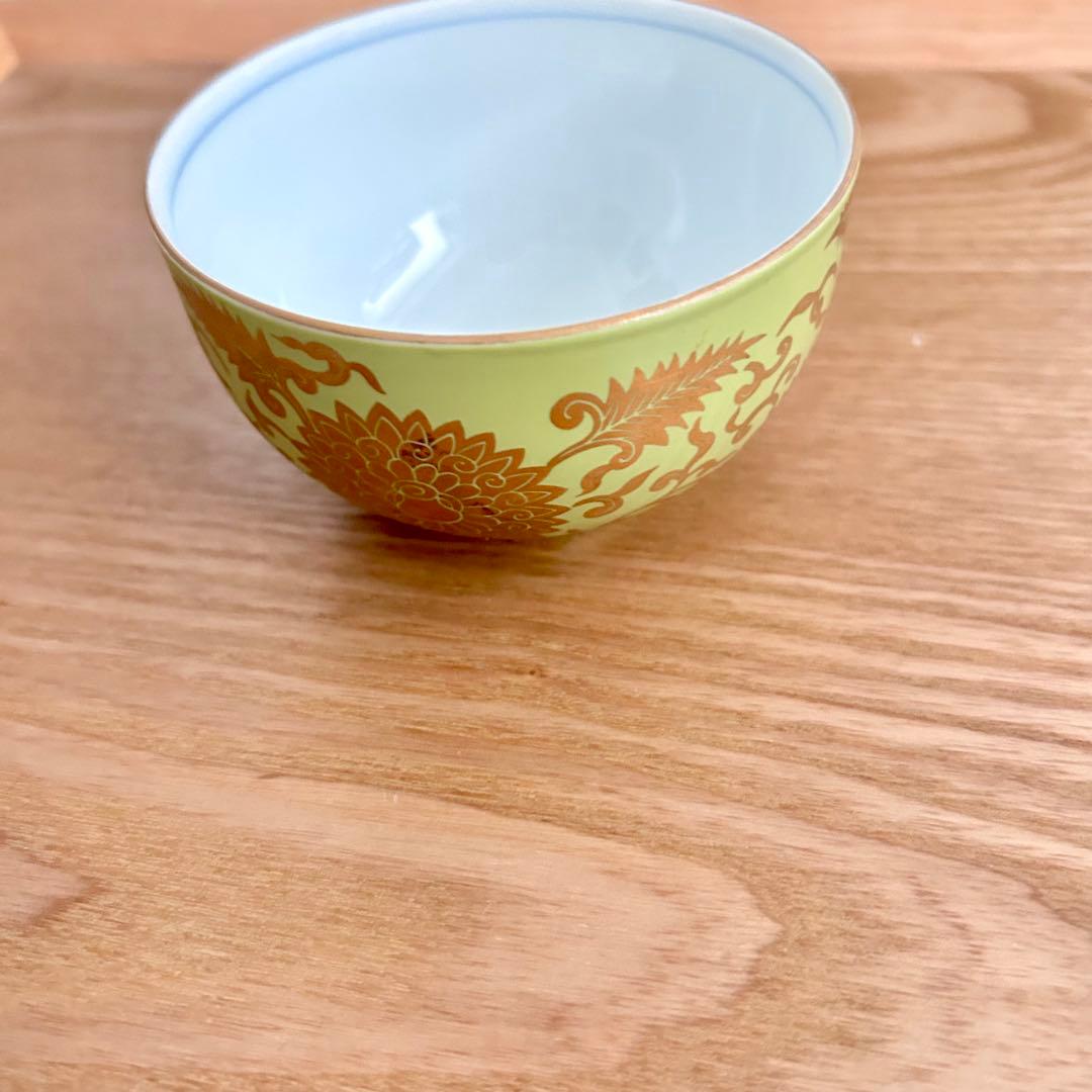 激レア希少✨其泉　萌黄金欄手 茶器セット　急須1客　湯呑5客　金彩