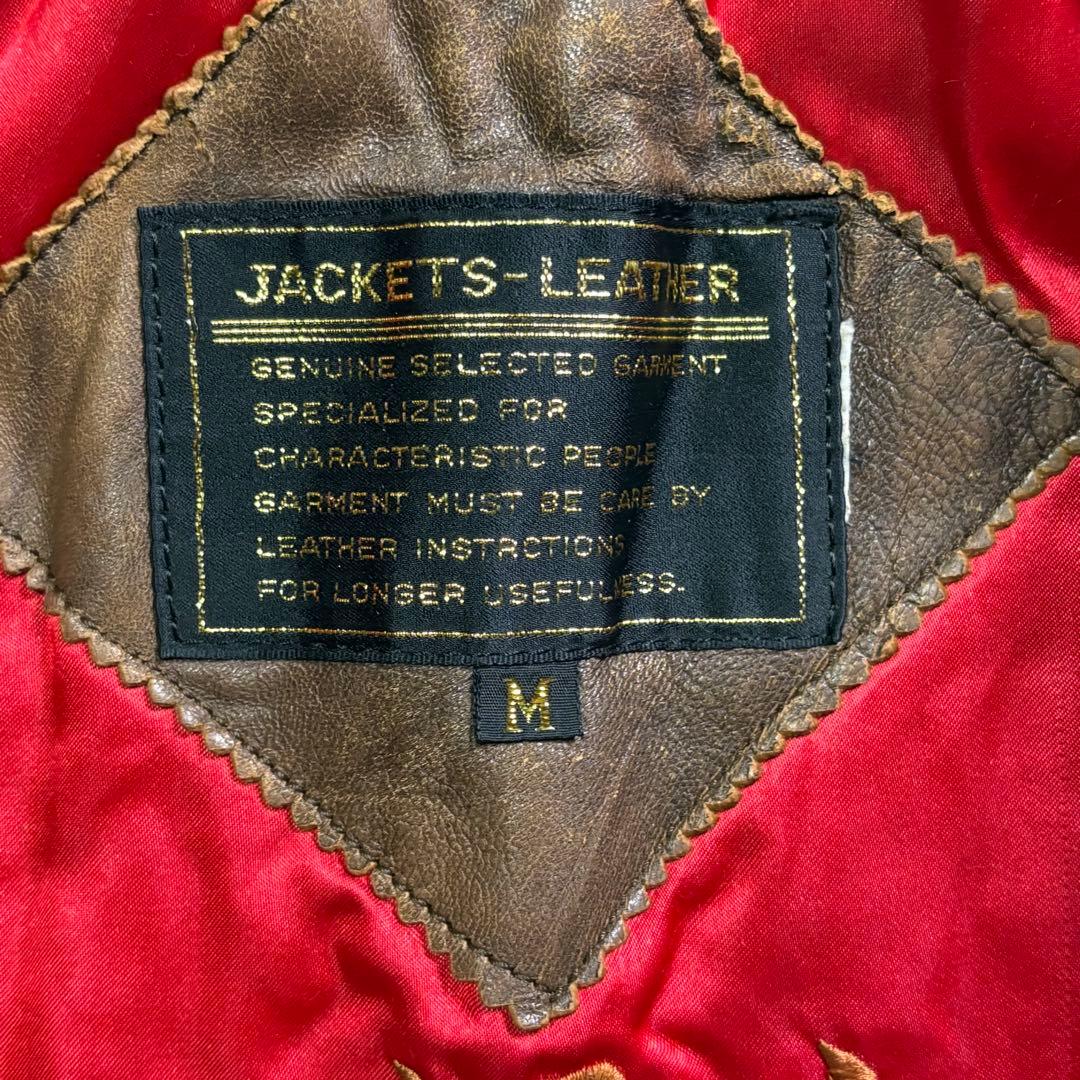 90's✨レザージャケット　A-2 羊革　ラムレザー　ショート丈　短丈　M