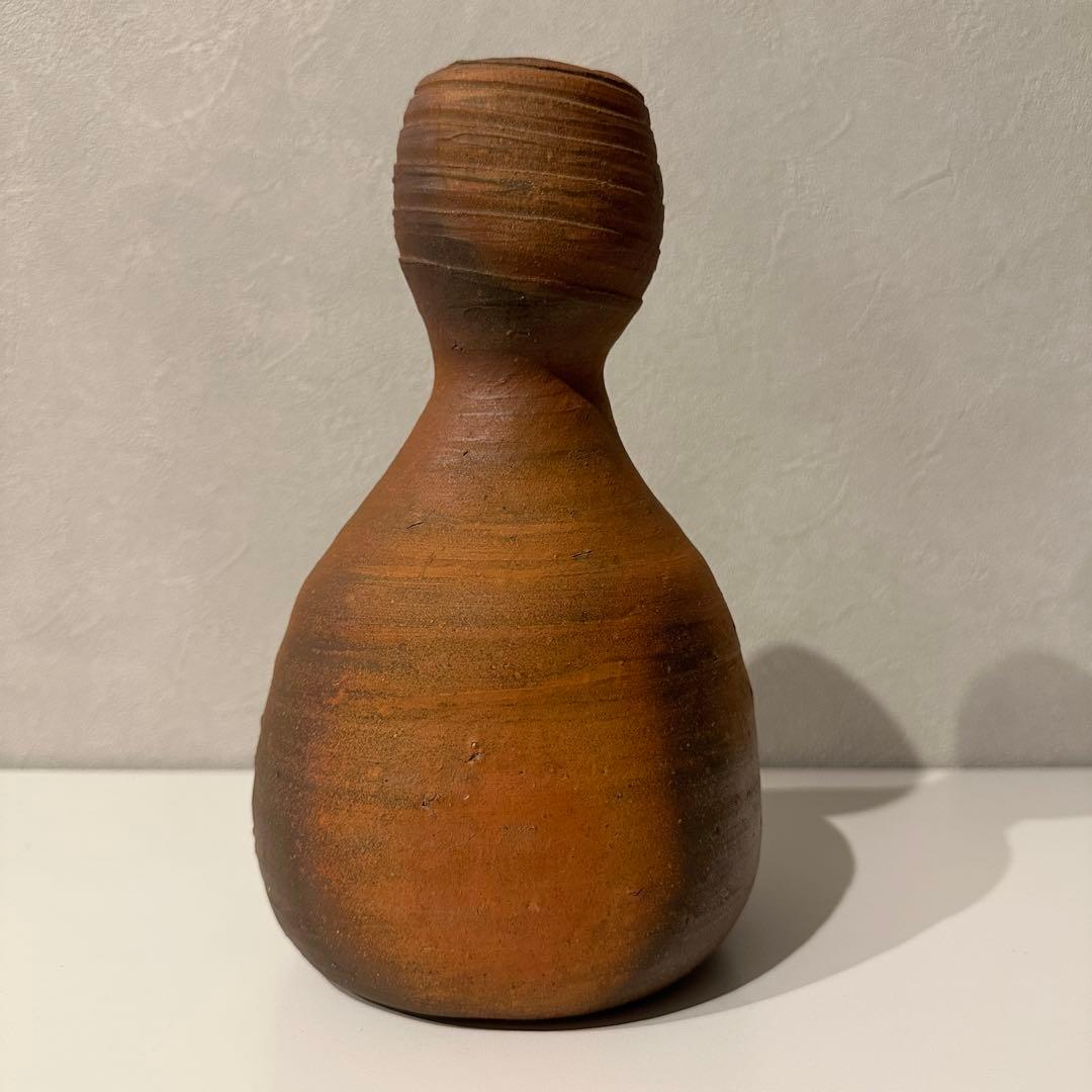 中村真 備前 花器 瓢 一輪挿し 花入 共箱