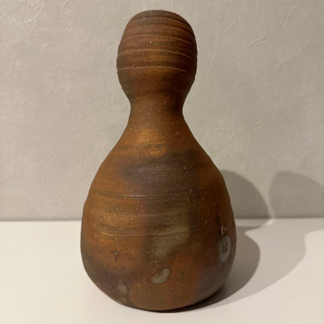 中村真 備前 花器 瓢 一輪挿し 花入 共箱