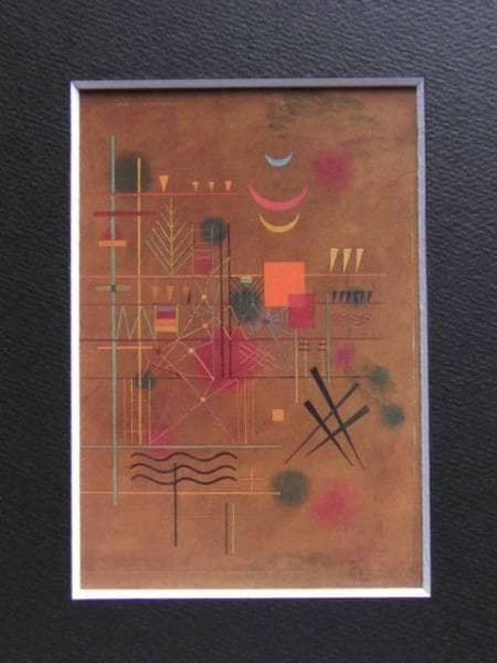 ヴァシリィ・カンディンスキー、網の中の赤、希少な画集より、高級額装付