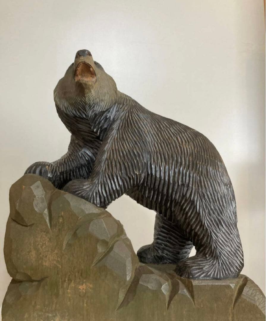 八雲　木彫熊　１９７７年作　美品