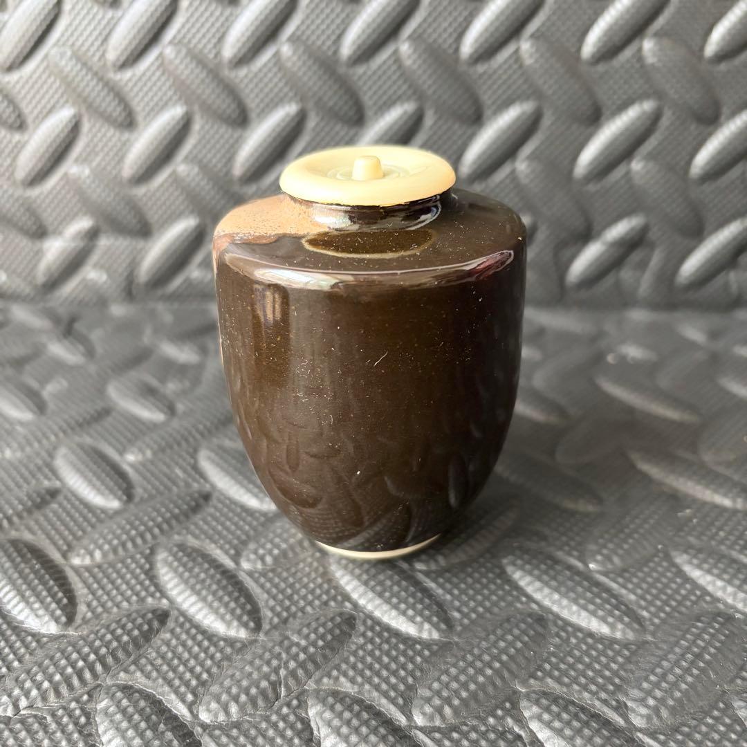 肩衝茶入 仕覆付　美品　茶道具