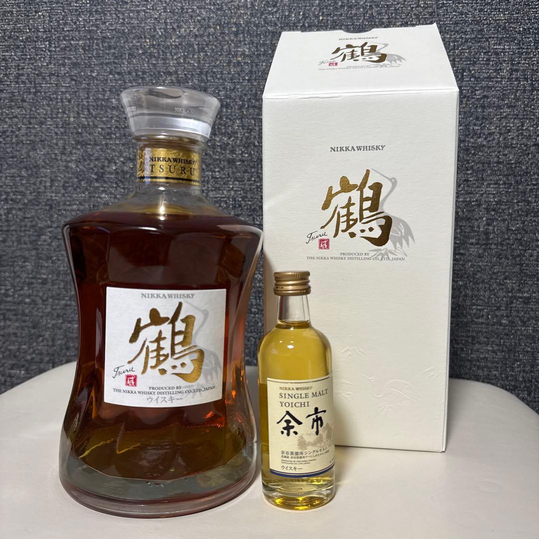 ニッカウヰスキー 鶴 700ml シングルモルト余市50mlを付けて
