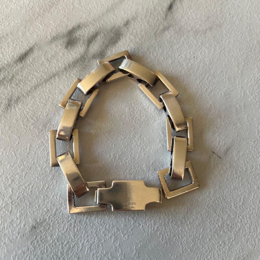 OLD　GUCCI スクエア　コンビ　ブレスレット　ヴィンテージ　vintage