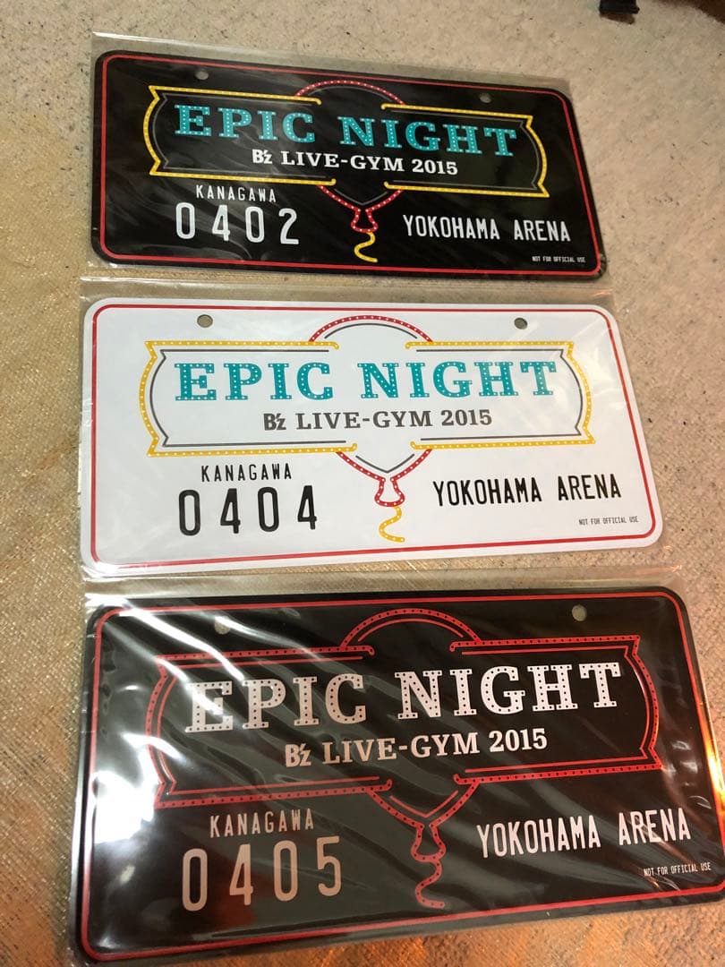 B'z 2015 EPIC NIGHT 2015 記念プレート 3枚セット　横浜