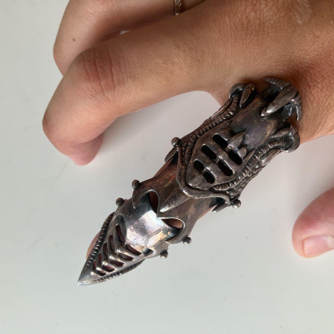 た*つ様 シルバー925 アーマーリング エイリアン 17-18号 甲冑