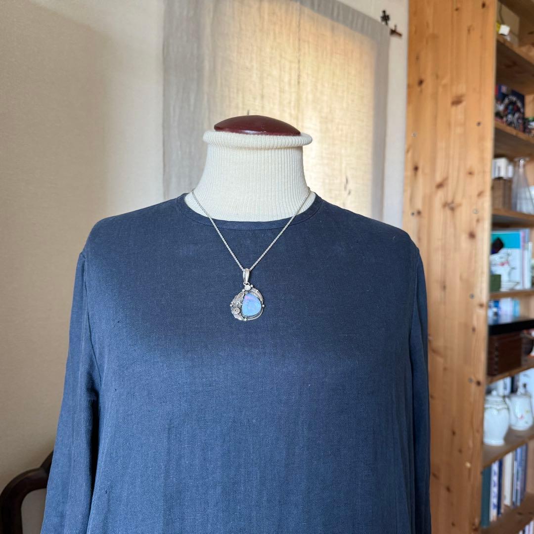 インディアンジュエリー　925スターリングシルバー　オパールペンダントトップ