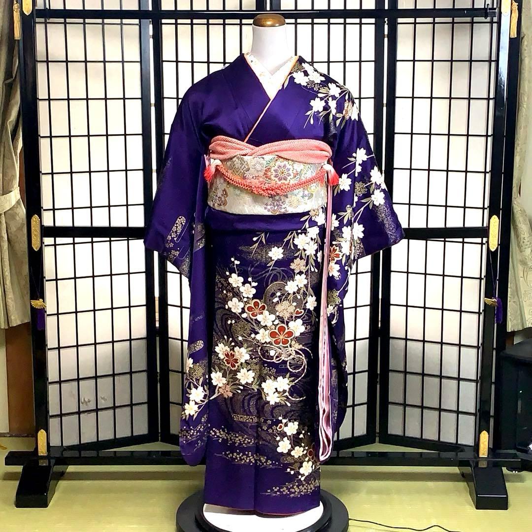 ロ*ズ様 【未使用級】振袖　6点セット やまと誂製　桜柄 　正絹　身丈161cm