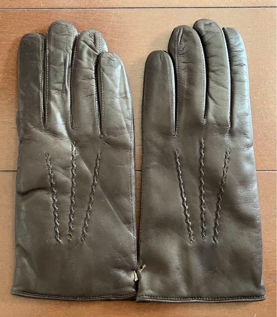 sermoneta glovesスエード本革　茶色手袋（内側カシミア）
