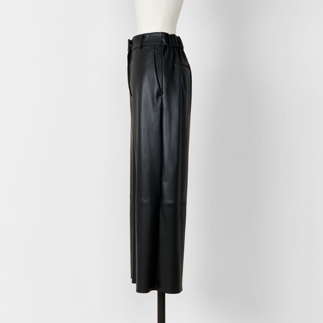 Heve Funcouture Leather PT black ガウチョパンツ