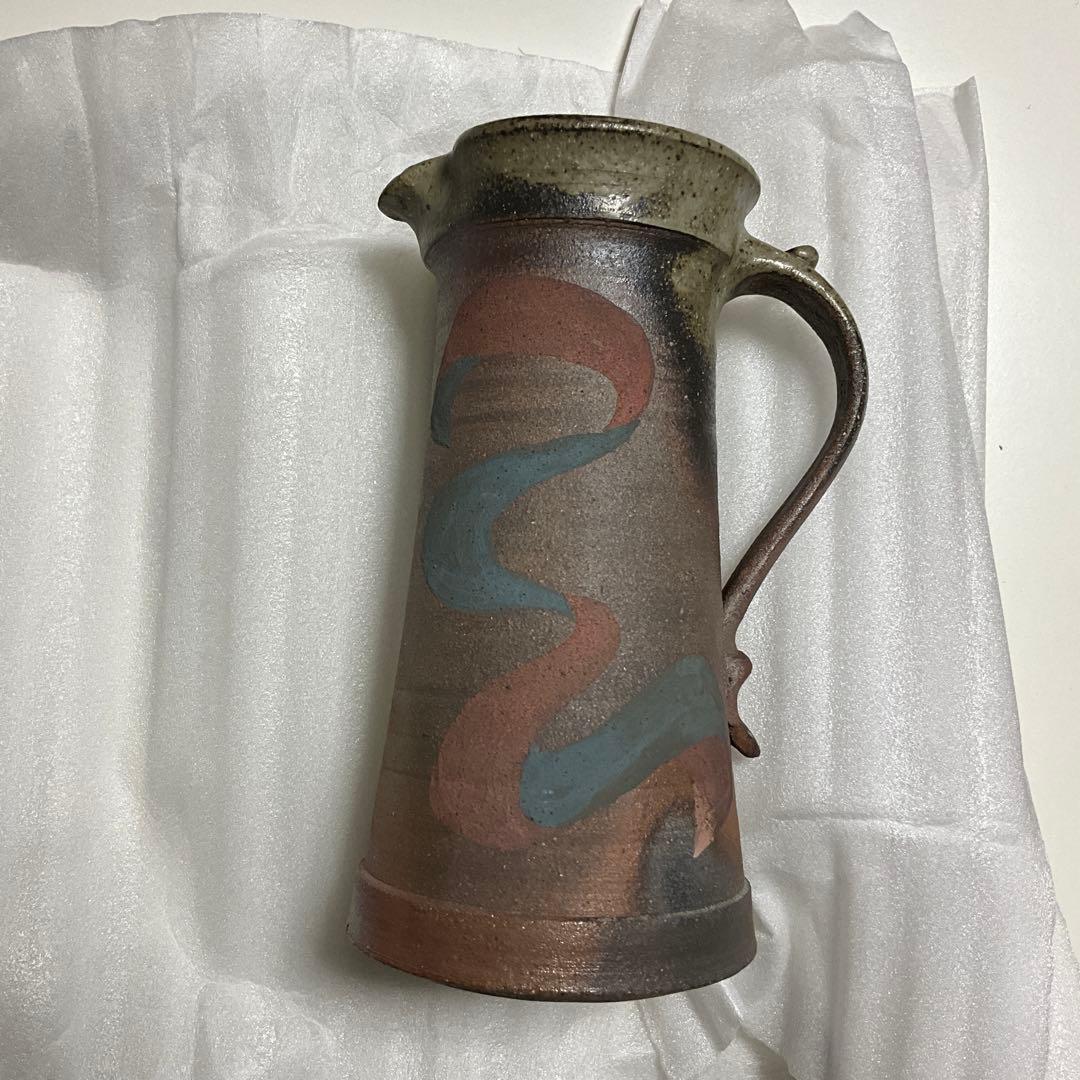 益子焼　ジョゼ　ファロンバ　ピッチャー 把手壺 花器